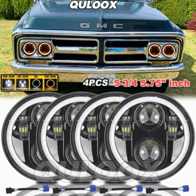 4PCS 5.75" 5-3/4" Round LED Headlights for GMC C15/C1500 1961-1972 Pickup C2500 Foto 1 de 4