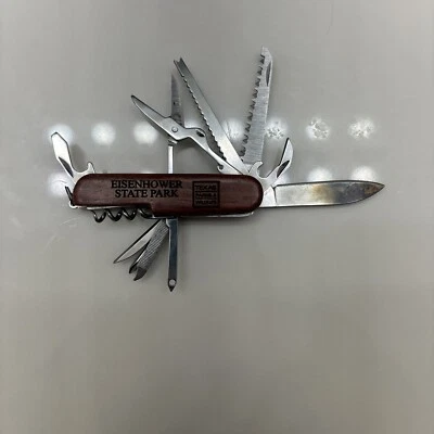 Navaja estilo ejército suizo con marca State Park. ¡11 cuchillas y herramientas únicas! Foto 1 de 4