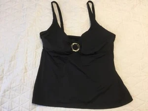 JAG Damen Schwimm Tankini Oberteil Gr. 38D/DD integrierter BH verstellbare Träger schwarz - Bild 1 von 6