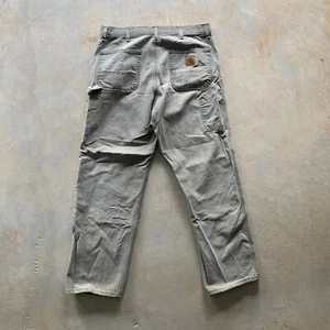 Vintage Carhartt Work wear Pants Cream Men's Size 34x29 USA FR WIP double union - Picture 1 of 9