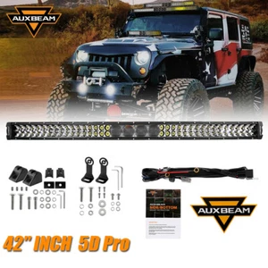 AUXBEAM 42"inch LED Light Bar 5D Pro Spot Flood Combo Beam Offroad Driving Lamp - Picture 1 of 12
