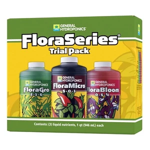 General Hydroponics Flora Grow, Bloom, Micro Combo Fertilizer Set, 1 qt - Picture 1 of 3