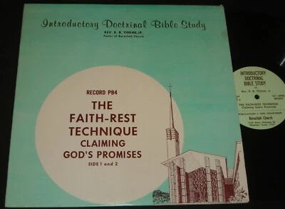 REV R B THIEME PB4 LP 16 ⅔ RPM  BERACHAH CHURCH HOUSTON TEXAS BIBLE STUDY - Image 1 of 2