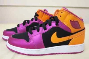 NIKE AIR JORDAN 1 MUJER NIÑA 4.5Y US UK4 EUR36.5 CM23.5 NEGRO ROSA NARANJA NUEVO - Imagen 1 de 9