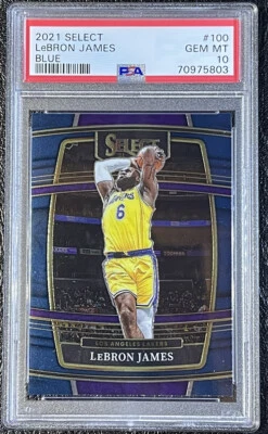 2021 Panini Select LeBron James #100  Blue - PSA 10 Gem Mint - Image 1 of 2