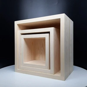 Extra Deep Unfinished wood Shelves SET of 3 for 11 x 11, 8 x 8 and 6 x 6 - Picture 1 of 10