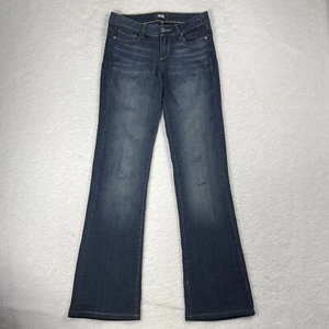 Paige Womens High Rise Manhattan Jeans Sz 25 (27x29) Straight Leg Dark Wash Blue - Picture 1 of 12