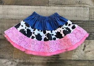 Western Wear Country Cowgirl Pink Bandana Twirl Skirt - Picture 1 of 1