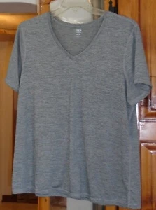 Camiseta Athletic Works Active Gris Rayas Suelta Elástica S/S Poliéster XXL 20 - Imagen 1 de 2