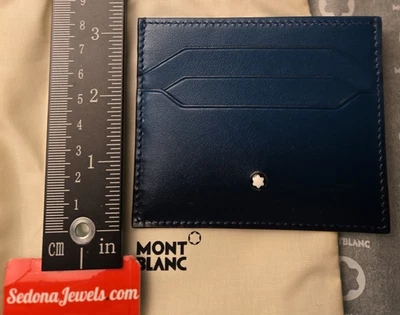 Precio de venta sugerido por el fabricante $295 - Cartera Montblanc 198804 6cc Chipre azul Foto 1 de 4