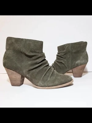 SPLENDID Womens Smoke Gray Rodeo Almond Toe Stacked Heel Leather Booties 5.5 M - Image 1 of 3