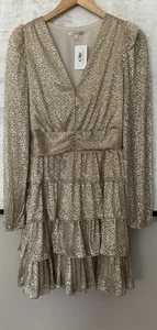 Skies Are blau gold metallic goldene Stunde müde Urlaub Party Kleid Small NEU! - Bild 1 von 9