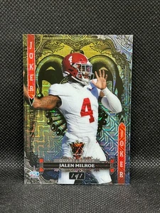 2024 Wild Card #7JW-JM Jalen Milroe Joker Yellow/Blue 1/1 Rookie RC - Picture 1 of 2