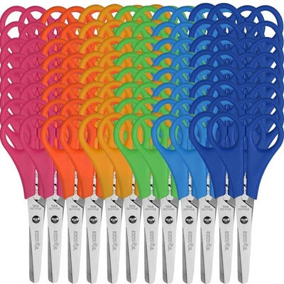 96 Pack 5' Safety Blunt Tip Kids Scissors, 6 Assorted Colors for Cutting Regu... - Image 1 of 4