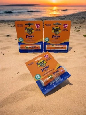 Protector solar Banana Boat Sport Performance FPS 50 bálsamo labial 0,15 oz caducidad 10/2026 ☆3☆ Foto 1 de 4