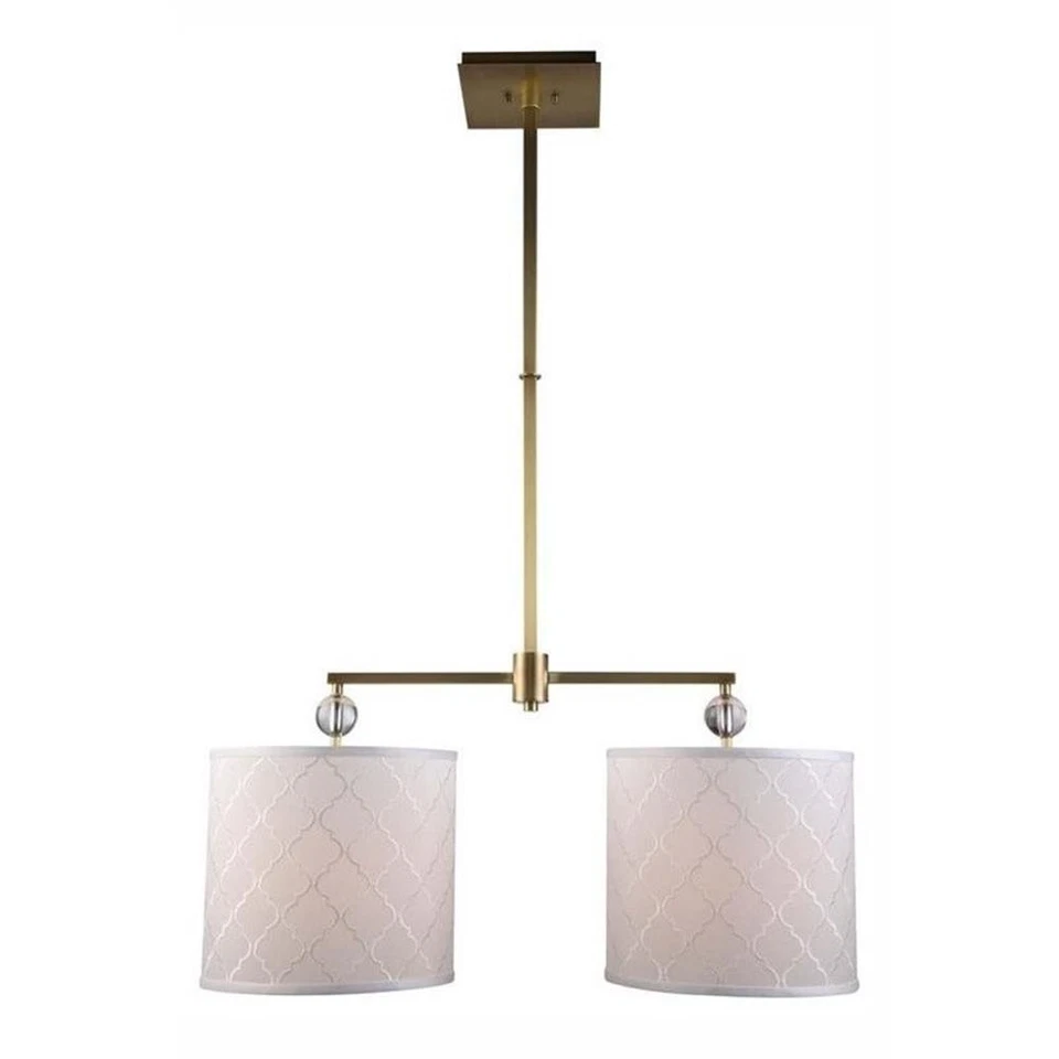 Elegant Lighting Gemma 12" 2 Light Pendant Lamp in Burnished Brass - Image 1 of 1