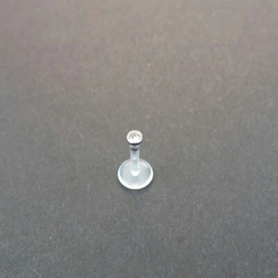 2 Pack 16g Bioflex Gem Labret Bioplast Lip Monroe Ear Tragus Piercing Pick Color - Image 1 of 4