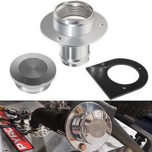 17-2530 Billet Aluminum Fuel Tank Filler Neck,Gas Cap And Weld-On Steel Bracket - Picture 1 of 17