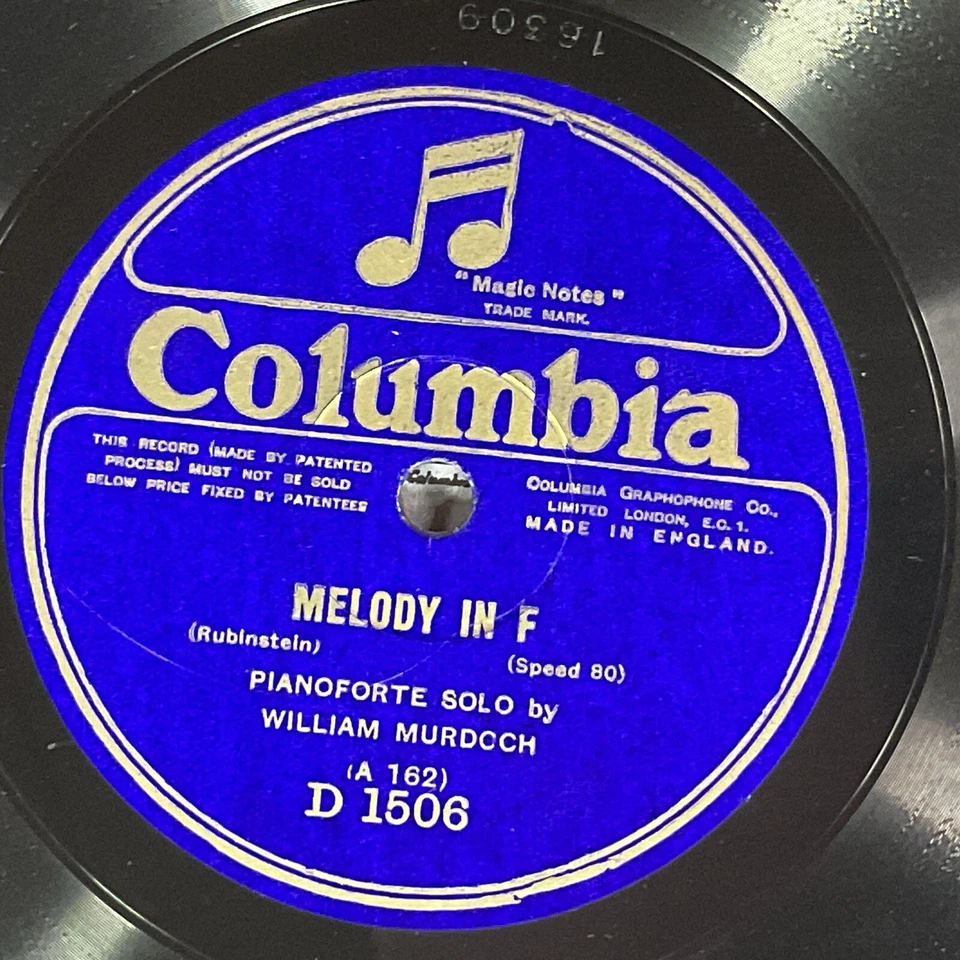 Pianoforte Solo by William Murdoch, 78 RPM Record, Melody in F/Arabesque in E - Image 1 of 4