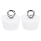 Silicone Rubber Tapered Plug 40 To 51Mm Solid Stopper With Ring White 2Pcs