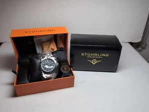Stuhrling Original Swiss Men's Watch Quartz Professional Diver Date New In Box  - Picture 1 of 14