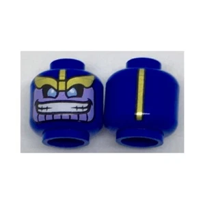 LEGO - Minifig, Head - Gold Eyebrows, Lavender Face w/ Wide Grin & Gold Stripe - Picture 1 of 1