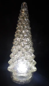 Mercury Glass Kaleidoscope Illuminated 16" Iridescent Silver Christmas Tree - Picture 1 of 9