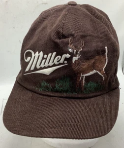 Vtg Spartan Miller Charlie Irish Lite Beer Deer hunter Corduroy Trucker Cap USA - Picture 1 of 16