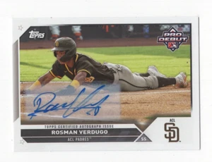2023 TOPPS PRO DEBUT MINOR LEAGUE AUTOGRAPH ROSMAN VERDUGO PADRES - Picture 1 of 2