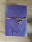 Journal journal en cuir avec papillon en relief fait main violet 5x7 pouces