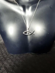 Sterling Silber 925 Halskette mit christlichem Anhänger signiert U - Bild 1 von 4