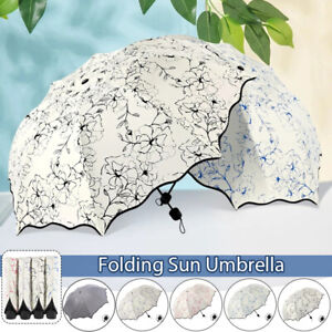 Folding Flower Umbrella Anti-UV Sun Rain Protection Parasol Windproof Women