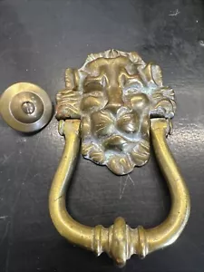 Vintage Solid Brass Lion Door knocker - Antique Collectible - Beautiful 4019 - Picture 1 of 10