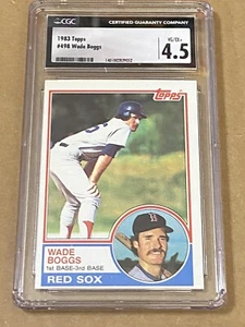 CGC 4.5 1983 Topps Wade Boggs Rookie #498 CGC 4.5 Boston Red Sox MLB - Picture 1 of 3