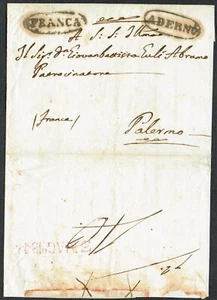 Kingdom of Two Sicilies 1844 Aderno-Franca ADERNO and FRANCA Stamps Date Stamp - Picture 1 of 1