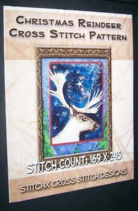 STITCHX Designs  Booklet  "Christmas Reindeer" Cross Stitch  Large Pattern  NEW - Picture 1 of 5