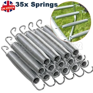 Set of 35 Trampoline Replacement Springs, Heavy-Duty Galvanised 5.5" 14cm Silver - Picture 1 of 16