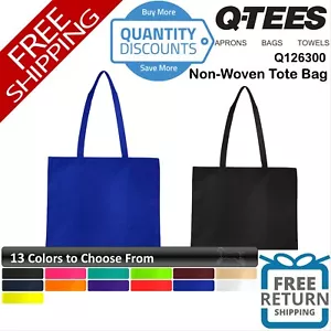 🔥 Q-Tees Unisex Non-Woven Tote Bag 25" self-fabric handles, 12" drop Q126300 - Picture 1 of 29