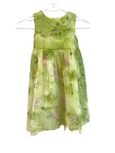 I PINCO PALLINO GREEN  SLEEVELESS  FLORAL EMBROIDERED  TULLE PARTY DRESS SZ 5 - Picture 1 of 6