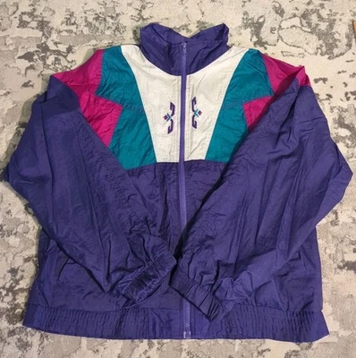 Chaqueta cortavientos Wilson vintage años 80 Color Block Track para mujer talla mediana  Foto 1 de 4