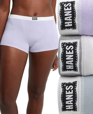 Paquete de 3 Hanes para mujer Original Ultimate Boxer Calzoncillo Ropa Interior - Brumoso Lila pk - XL Foto 1 de 4