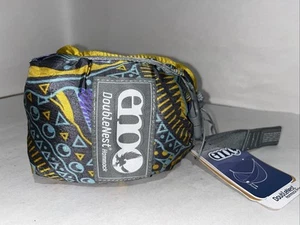 New ENO DoubleNest Hammock Print Yellow Grey - Picture 1 of 4