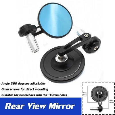 Handlebar Convex Rear View Mirrors Bar End For SUZUKI GSXS 1000/F GSXS 750/Z 150 - Image 1 of 4