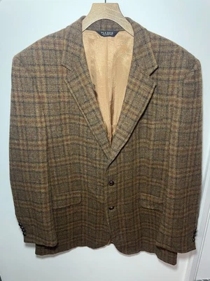 Jos. A. Bank Vintage Harris Tweed 100% Wool Jacket 46L Blazer Brown Men's Check - Image 1 of 4