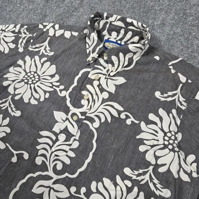 Phil Edwards by Reyn Spooner Hawaiian Shirt Mens M Gray Pullover Reverse Beach - Image 1 of 4