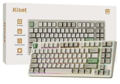 Gasket Mounted Wireless Keyboard: RGB Backlit, Hot-Swappable, 75% Layout - Image 1 of 4
