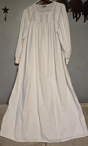 PAST TIMES Vintage 100% Cotton Victorian Nightdress Gown - M/L Read Description - Picture 1 of 5
