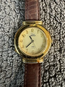 Vintage Classic Timex Indiglo Ladies Watch gold tone brown leather band new batt - Picture 1 of 4