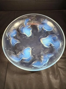 Vintage Sabino glass France opalescent goldfish Koi 11.5" bowl c paperwork READ - Picture 1 of 12