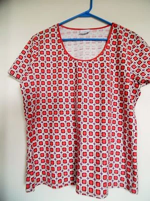 Camisa feminina JACLYN SMITH Muti Color manga curta malha tamanho XL - Imagem 1 de 3